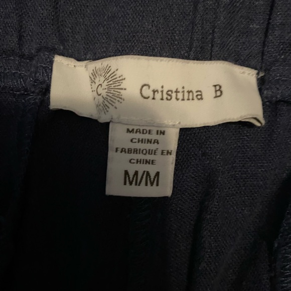 Linen blend Navy Blue Pants - Picture 2 of 6